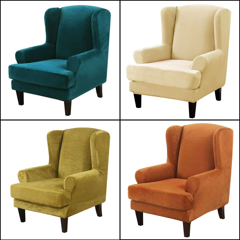 Leather wingback store chair slipcovers