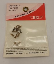 SIG Brass Flat Head Machine Screws 1-72x1/4" Rc Hardware 12 pcs PM-FB-472