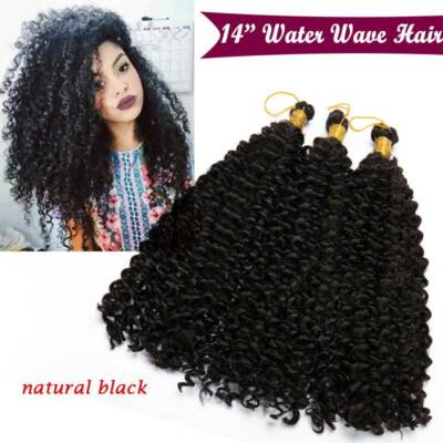 8''/14'' Water Wave Braids Twist Crochet Afro Hair Extensions Ombre Deep Curly USA