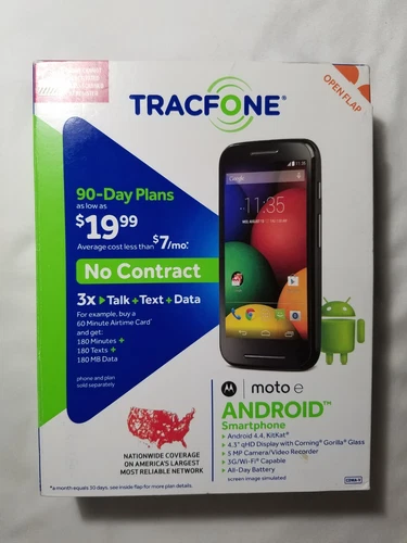 Small Classic Moto E Android Prepaid Cell Phone For Tracfone Simple Mobile Total
