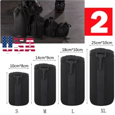2x S-XL DSLR Camera Len Pouch Case Bag Cover Neoprene For Canon Nikon Sony NEW
