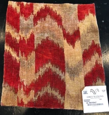 GREY WATKINS Bozeman in Paprika 12 3/8 x 14" Chenille Chevron Fabric Sample