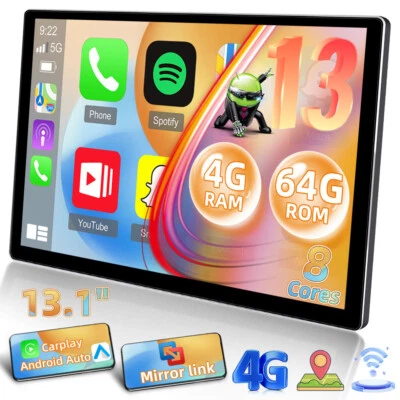 AMPRIME 13.1'' Android 13 Autoradio Stereo 4G DSP Carplay 2K Bildschirm GPS Navi 4+64GB