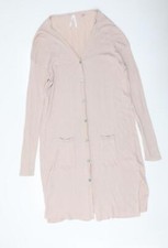 Seraphine Womens Pink V-Neck Cotton Blend Cardigan Size L