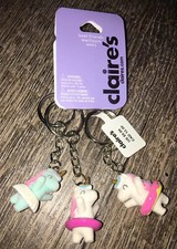 Claire s Unicorn Bff Best Friend Keychain Backpack Clip Set Lot Nwt