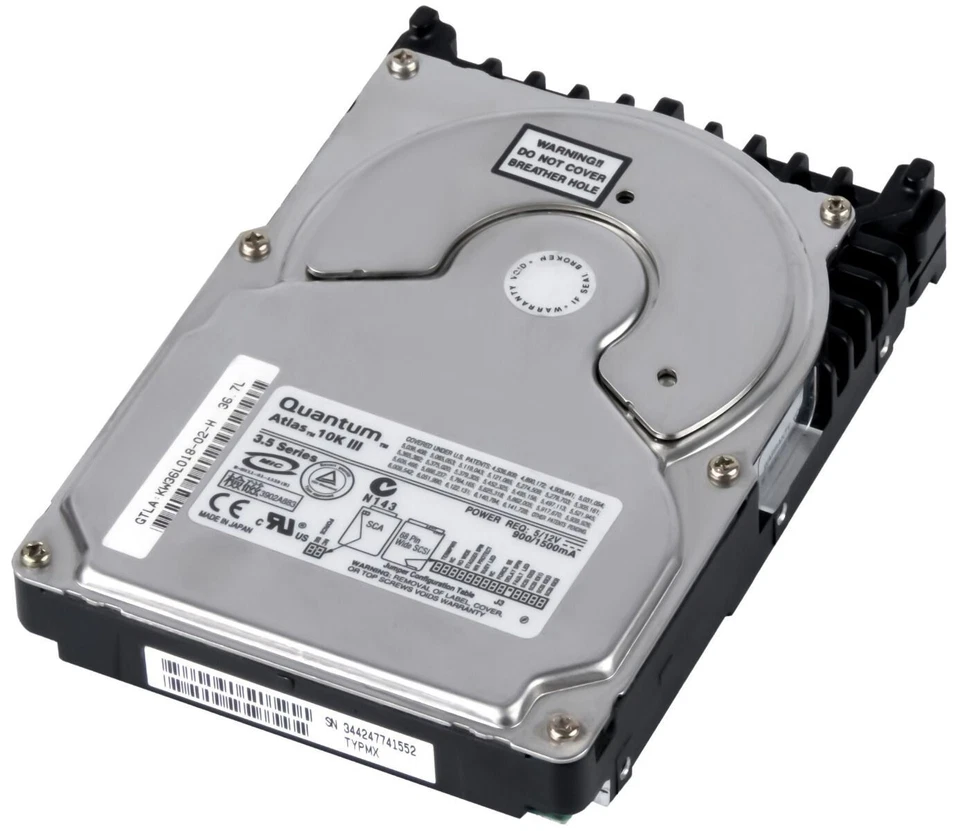 Hard Drive Quantum Atlas 10K III KW36L018 36GB 10000U/Min 8MB SCSI 3.5 " Inch - Image 2 of 3