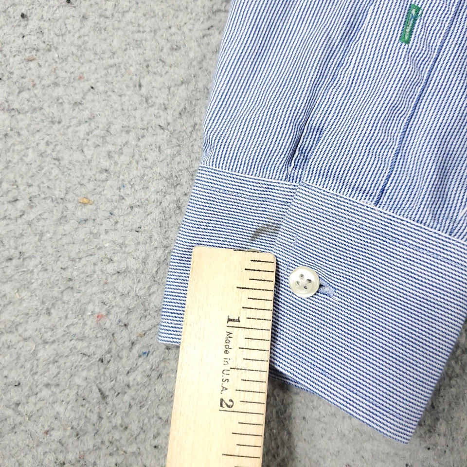 Camisa Tommy Hilfiger Para Hombre 14.5 Azul Vestido Abotonado Manga Larga * Foto 3 de 4