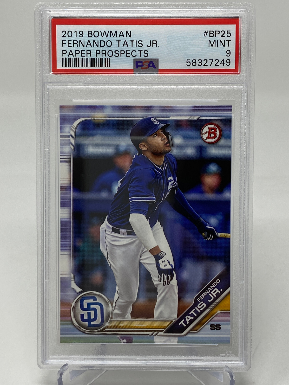 2019 Bowman Prospects  Fernando Tatis Jr.  Rookie Card - PSA 9 view 9