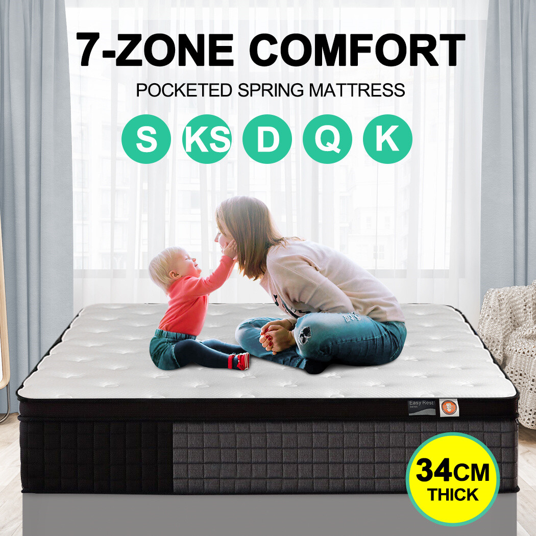 DREAM LOVER Mattress Euro Top Spring Foam Bed Queen Double King Single