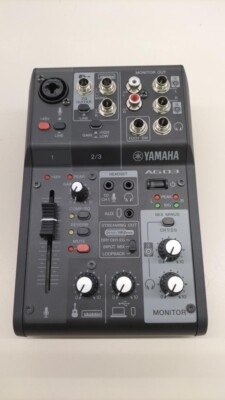 YAMAHA AG03MK2 B Black 3ch Live Streaming Mixer | USB Audio