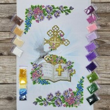 Easter Bead Embroidery Kit Needlepoint Decorative Towel br 0068