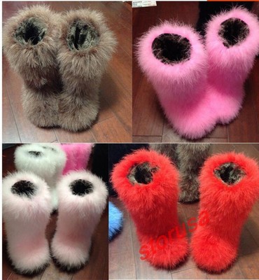 ostrich fur boots