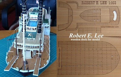 #ad #ad Lindberg Robert E. Lee 1:163 laser cut wooden deck for model with Stickers $107.00