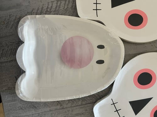 Meri Meri Set of 3 Paper Plates Halloween Skeleton Ghost Decor Party Supplies - Picture 2 of 5