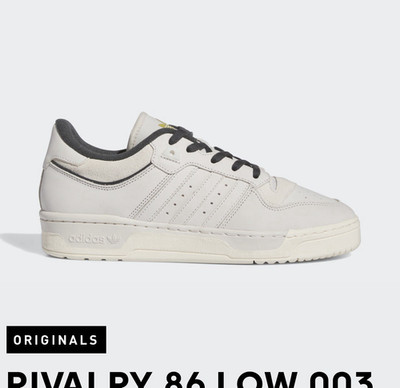 adidas Originals Rivalry 86 Low 003 Men's Leather Sneaker White/Black 9.5 NO BOX