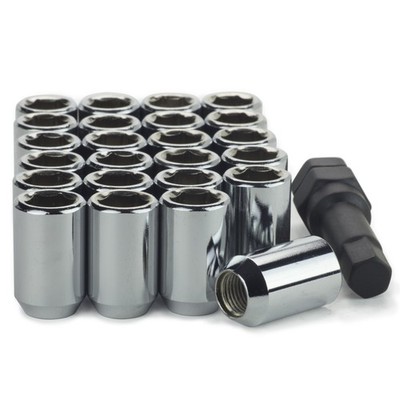 20 Lug Nuts Tuner Acorn 7/16-20 Chrome Socket Style Open End