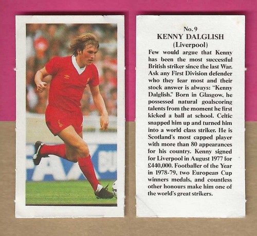 Liverpool Kenny Dalglish Vintage Football Card FINAL CHANCE