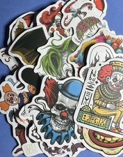 25 Horror Clowns Randomly Picked Stickers Vinyl Waterproof Water Bottle