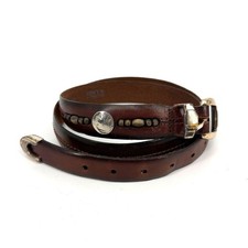VTG Brighton Onyx Mens Brown Leather Western Belt Buffalo Nickel Concho Size 46