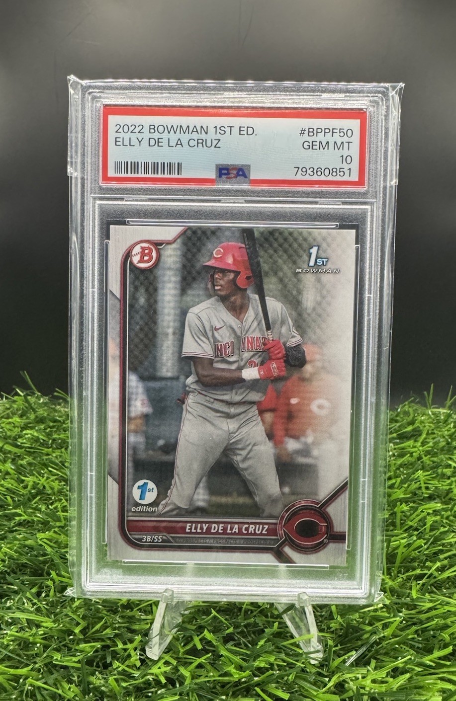 2022 Bowman 1st Edition Elly De La Cruz 1st PSA 10 Rookie Reds