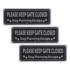 3pcs Please Keep Door Closed Sign: Aluminum Alloy Gate Closure Notice for