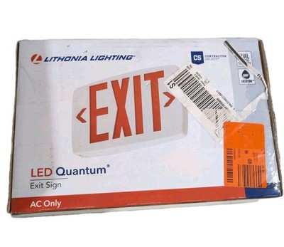 Lithonia Lighting Contractor Select LQM Series 120/277-Volt White Red Exit Sign