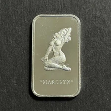 1984 1 Oz .999 Fine Silver Marilyn Monroe WWM World Wide Mint #3597 Rare VTG Bar