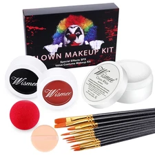 Clown White Black Red Face Body Paint，Clown Makeup Kit，Joker Zombie Vampire 