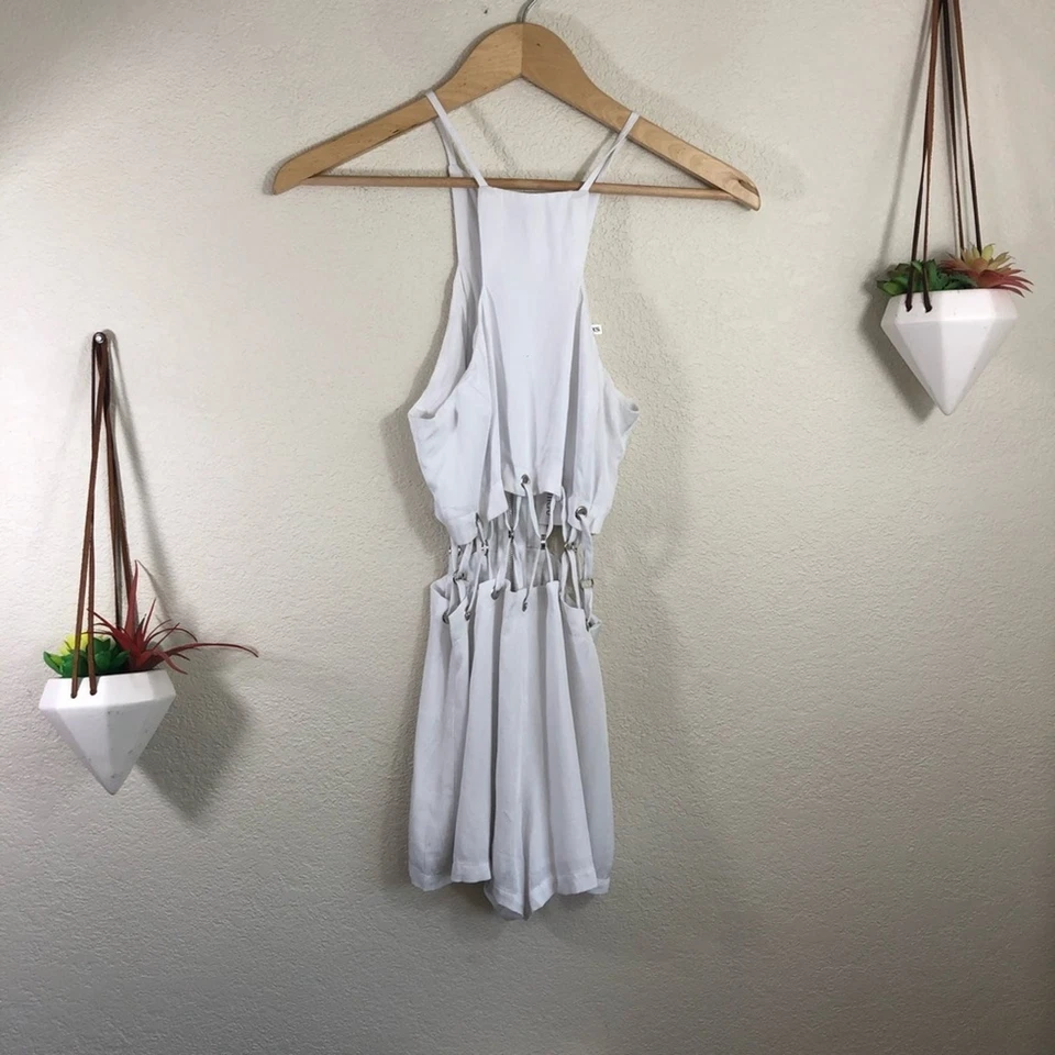 NWT LF | Millau white cutout high neckline romper - Image 4 of 4