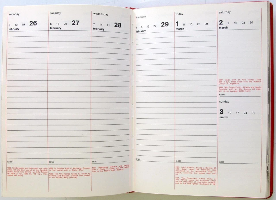 ALFA ROMEO Original Diary for 1968 Alfa Romeo Great Britian Ltd. - image 2 of 4