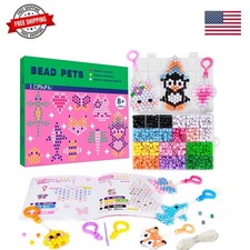 Bead Pets Kit, Art Craft Gift for Kids, Bead Animals Keychain, Art Craft Set ...
