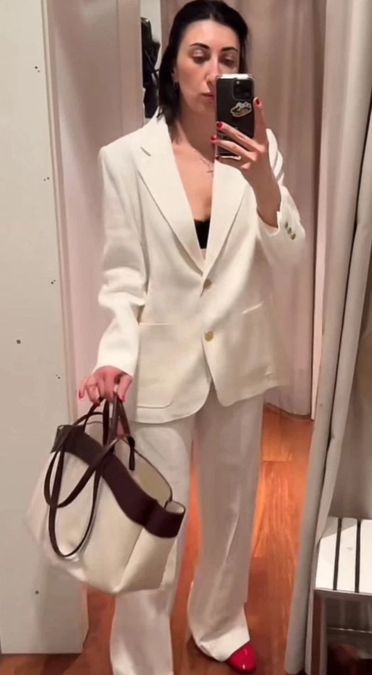 zara zw collection Linen Blazer Size L Ref 3099/586 - Image 4 of 4