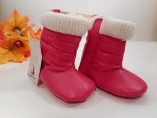 Baby Girls Boots Rugged Bear Infant Shoes Size 2 Pink Boots 3-6 mos
