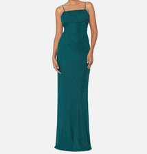 Betsy  Adam Women's Green Glitter Scoop Neck Sleeveless Dress Petite Size 6P