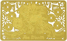 Feng Shui Erh&ouml;hen Sie Ihren Reichtum und Gl&uuml;ck, goldene Karte W4276