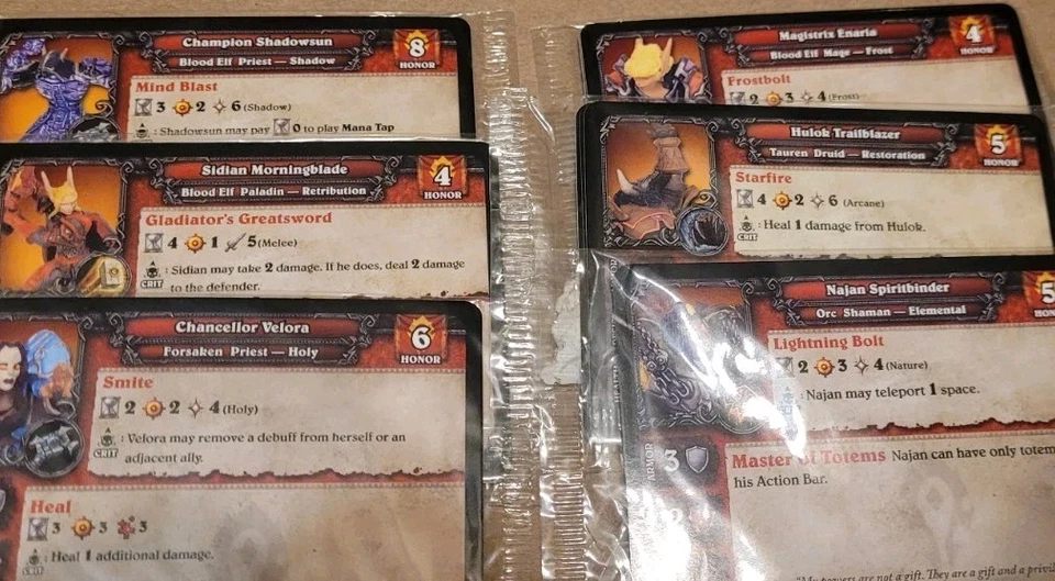 World Of Warcraft Miniaturas Juego de Mesa Personaje + Cartas Lote De 20 Diferentes Foto 2 de 4
