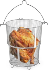 Turkey Fryer Roaster Basket, Detachable Foldable Deep Turkey Fryer Basket