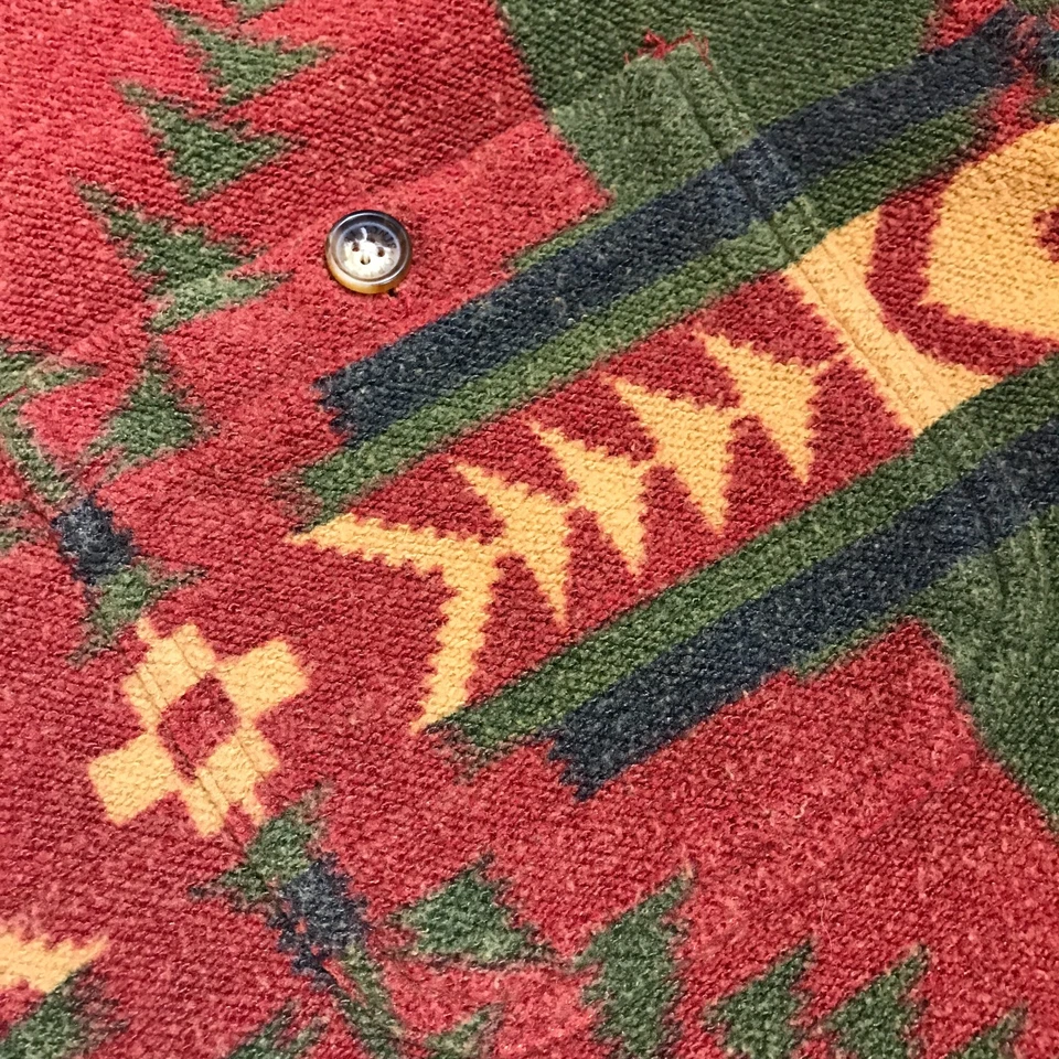 Camisa manta pesada Orvis para hombre manga larga suroeste azteca talla M Foto 4 de 4