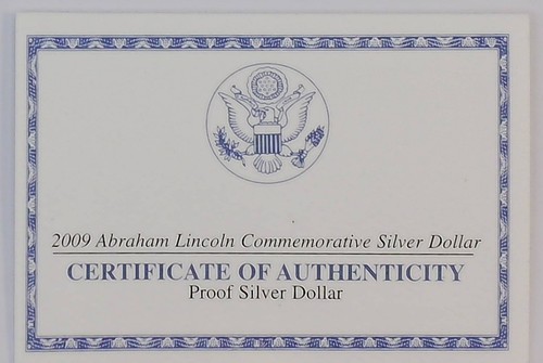 2009 Abraham Lincoln Commemorative Proof Silver Dollar Coin (510.1) - Picture 4 of 5