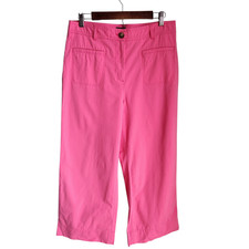 Talbots Pants 10 Pink Women's Flat Front Chino Pockets Cropped NEW Casual