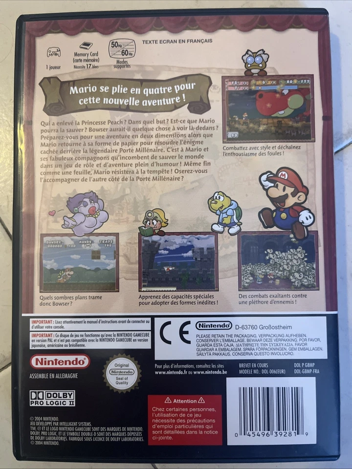Paper Mario : La Porte Millénaire (Nintendo GameCube, 2004) (Sans Notice) - Photo 2/3