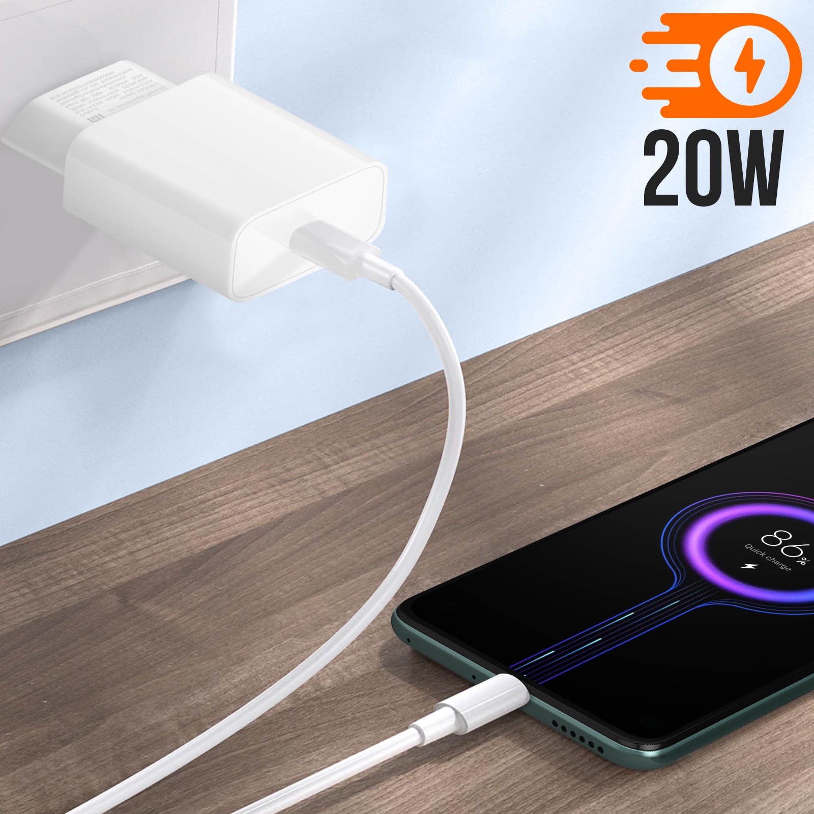 Chargeur Xiaomi USB-C 20W avec technologie Power Delivery - 3