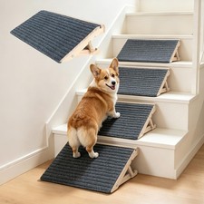 2 Pack Dog Ramp for Stairs 3-Height Foldable Stair Ramp for Small Dogs