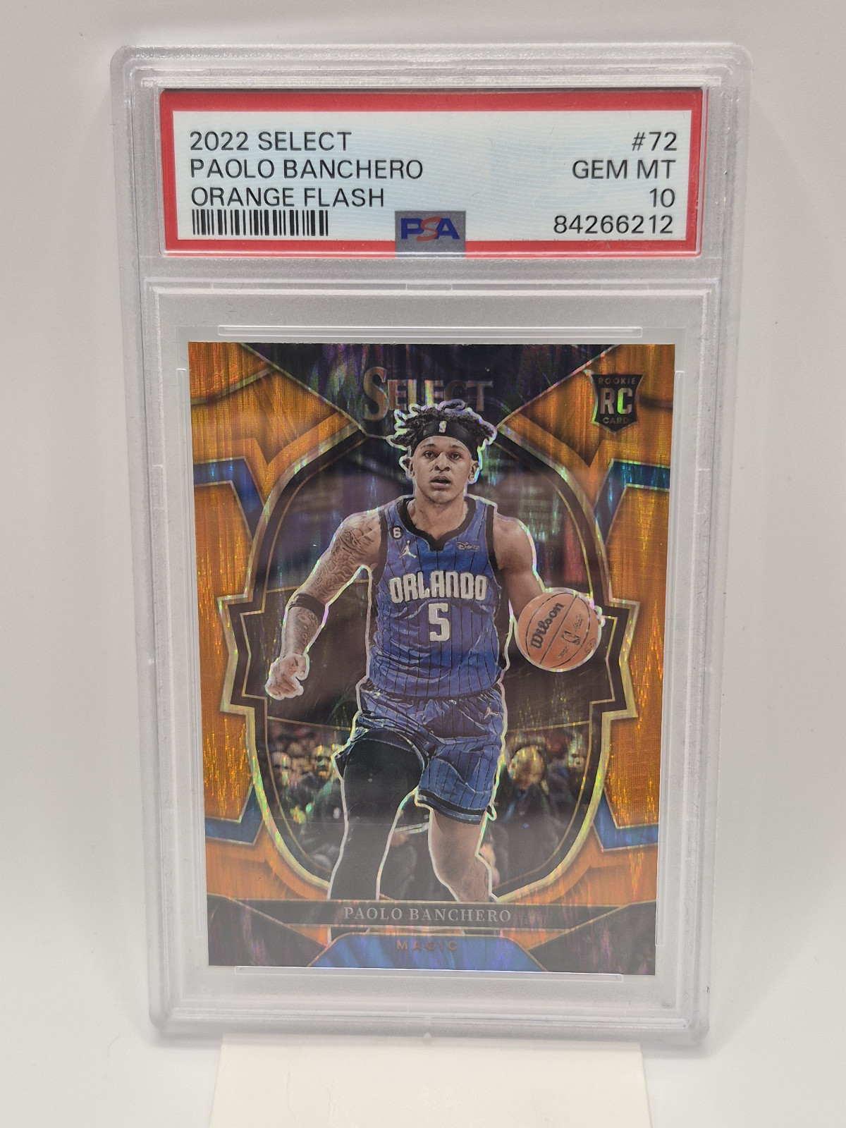 2022 Select Orange Flash #72 Paolo Banchero RC Rookie Magic PSA 10 Gem Mint