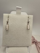Pandora Compose Barrel Drop Earrings Sterling Silver 925 Dangle Hooks