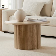 Dusk Hattie Light Wood Round Pedestal Coffee Table RRP £299