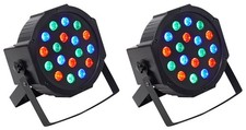  2 Rockville RockPAR50 LED RGB Compact Par Can DJ/Club DMX Wash Lights