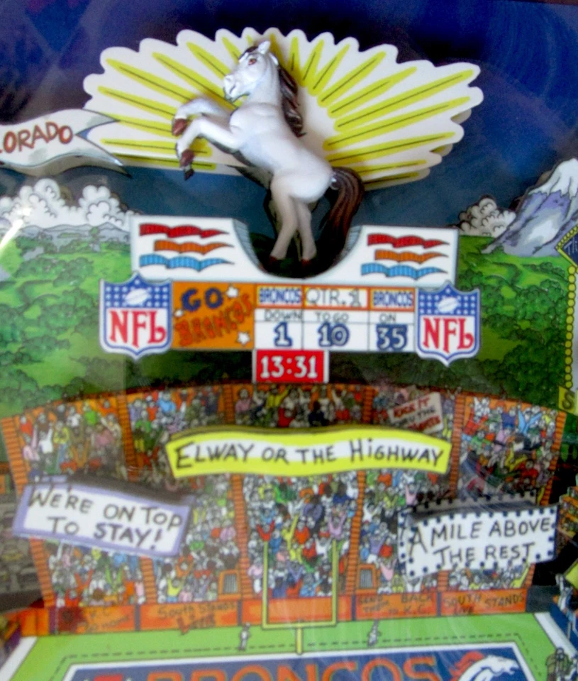 CHARLES FAZZINO ** 3D UHR NFL DENVER BRONCOS  SUPER BOWL 1999 ** ! TOP RARITÄT ! - Bild 2 von 4