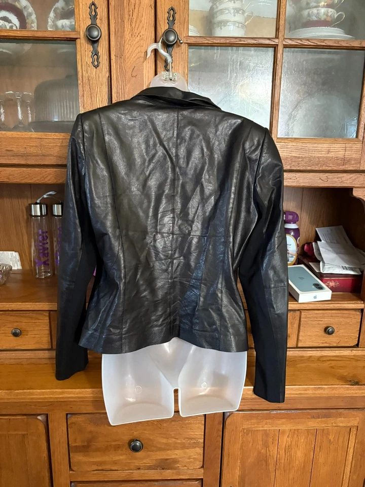 Lafayette 148 - Chaqueta Moto Cuero Cremallera Talla 10 Foto 2 de 4