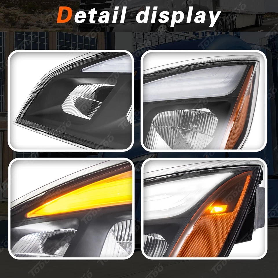 Full LED Headlight Headlamp For Freightliner Cascadia 2018-2024 Right Passenger - Image 2 of 4